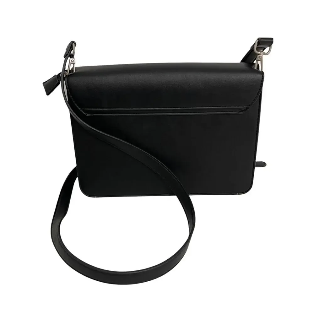 NWOT PIXIE MOOD Purse Bag Zoe Black Crossbody Vegan Leather Silver Detail